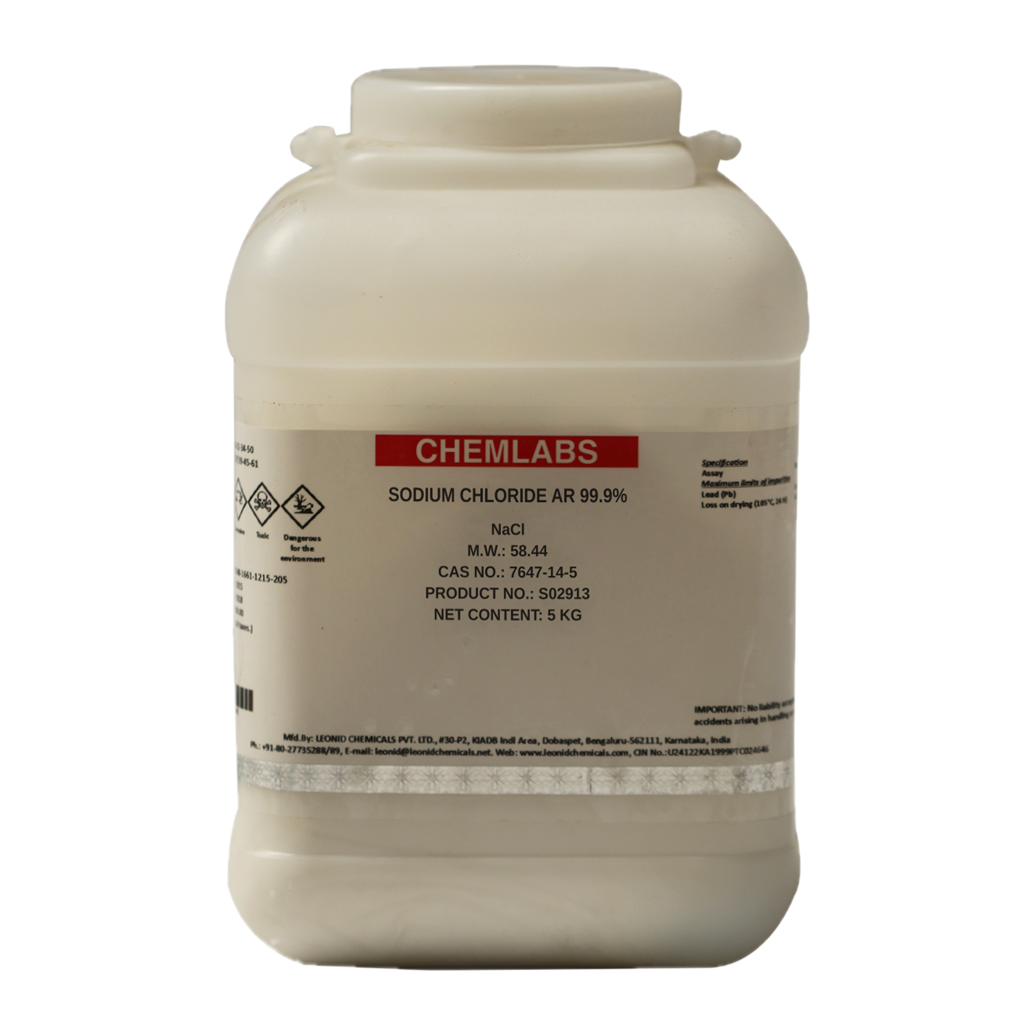 Sodium Chloride AR 99.9%, 5 kg
